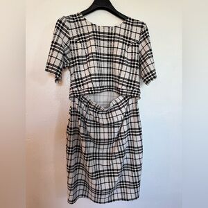 Motherhood Maternity Black and White Plaid Dress